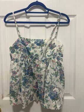 J. Crew Floral Spring Summer Babydoll Zipper Re-Imagined Cami Top Small